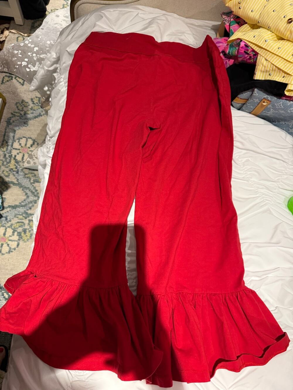 Matilda Jane Adult Red Ruffle Pants XL